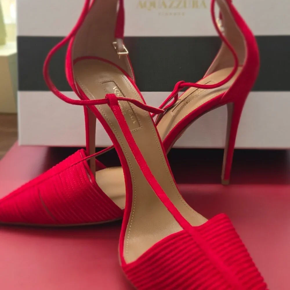 Aquazzura | Ritz Pump 105 | Carnation Red | Size 39/8.5 | Used